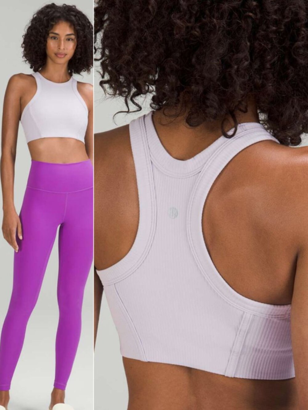 Lululemon Ribbed Nulu High-Neck Yoga Bra Faint Lavender